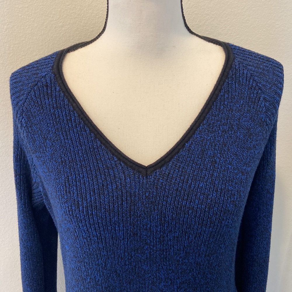 Blue/black V-neck sweater